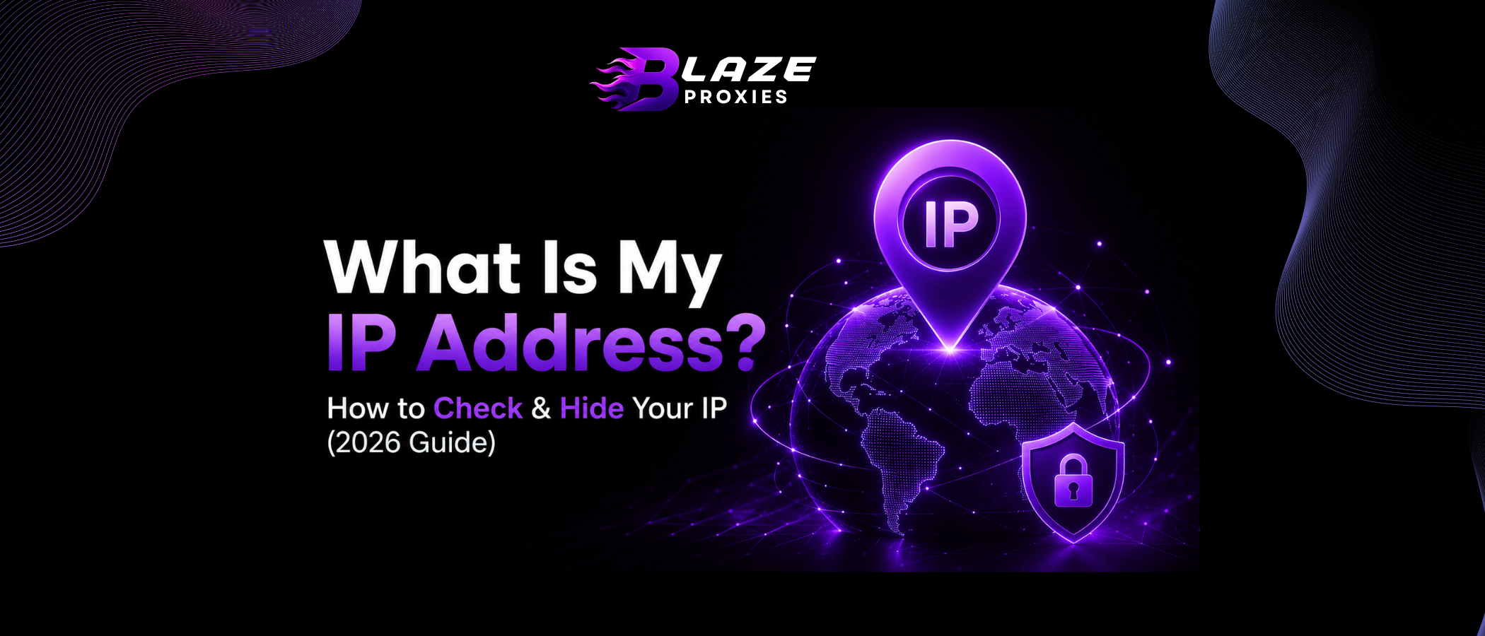 Digital globe with IP address, location pins, and privacy shield icons